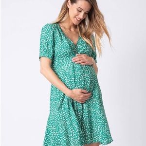 SOLD Seraphine Maternity green floral dress